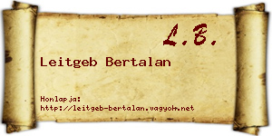 Leitgeb Bertalan névjegykártya